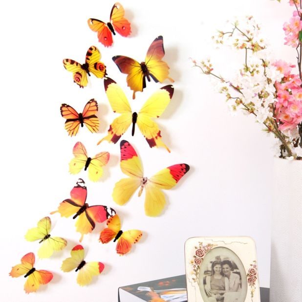 kolorowe motyle na ścianę aliexpress