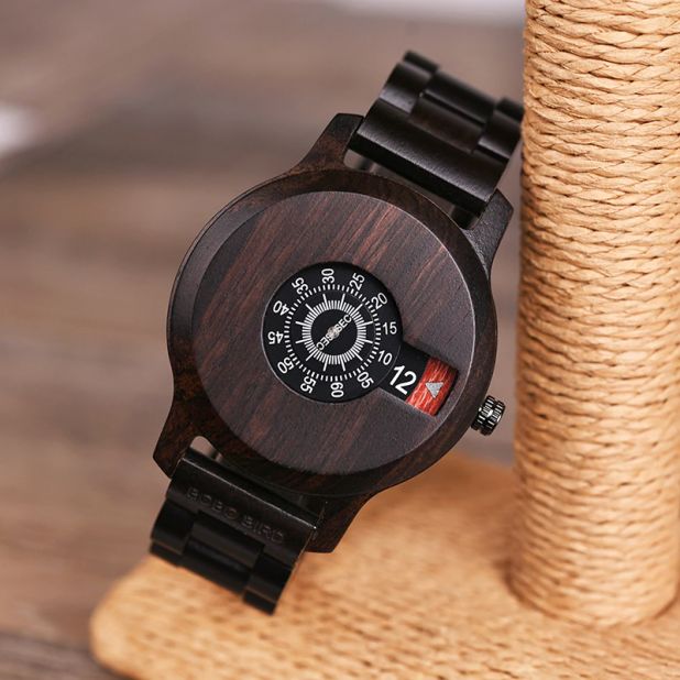 zegarek drewniany z drewnianą bransoletą